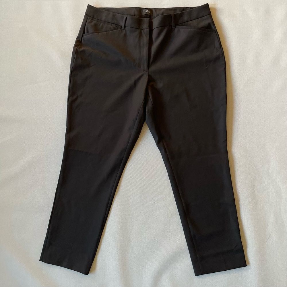WHBM White House Black Market The Slim Ankle Black Dress Pants Size 16L Curvy